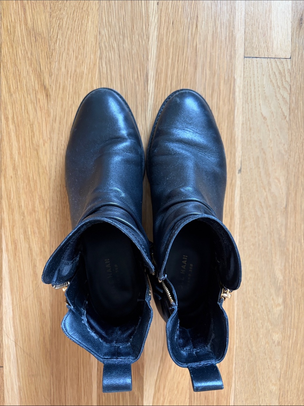 Genuine Leather Ankle Booties with Side Zips